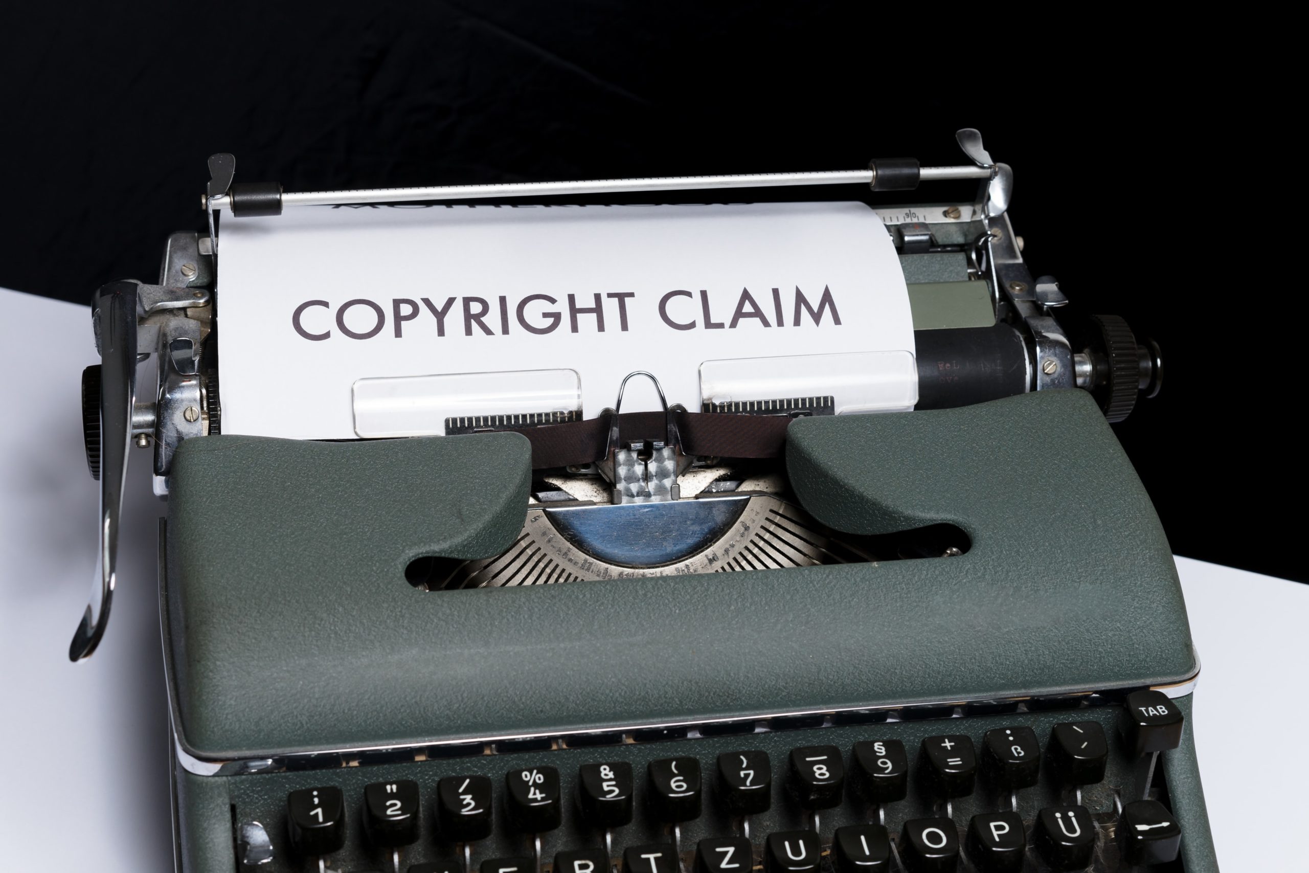 copyright registration lawsuit on typewriter